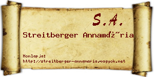 Streitberger Annamária névjegykártya